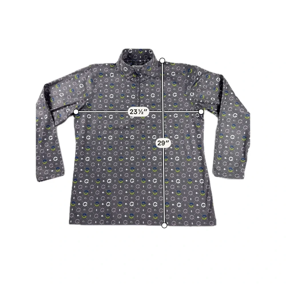 Fore Fathers Quarter Zip Pullover Golf Shirt Geometric Print Mens XXXL